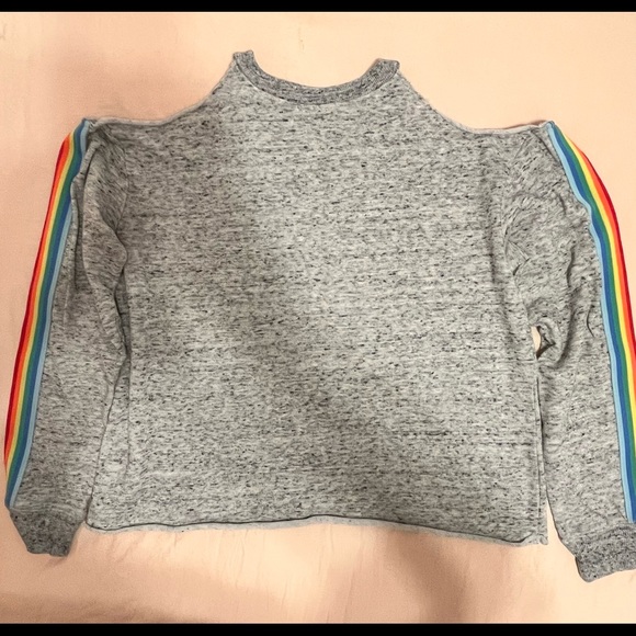 Girl’s Cold Shoulder JUSTICE Sweatshirt - Picture 2 of 3